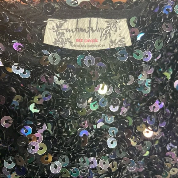 FREE PEOPLE Hey Girl Sequin Cami in Night Size M - Picture 5 of 5